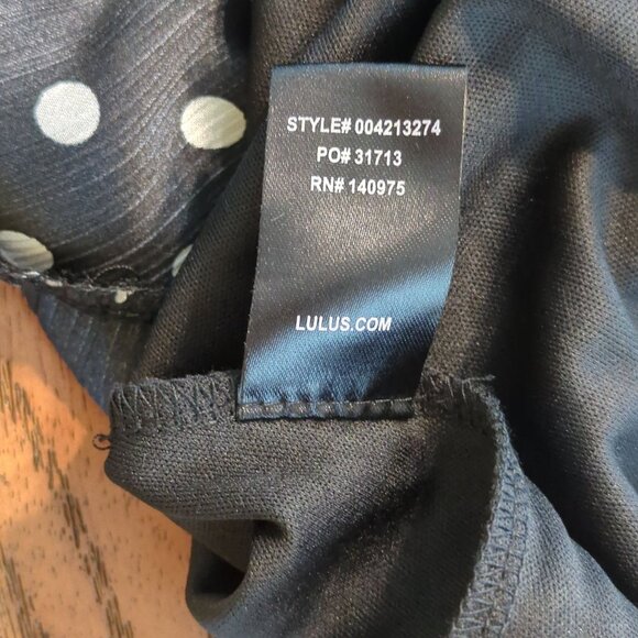 LuLu's Black‎ White Polka Dot Sleeveless Midi Dress Layered Ruffle high low sz S - Picture 13 of 16